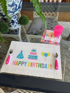 a birthday card sitting on top of a table