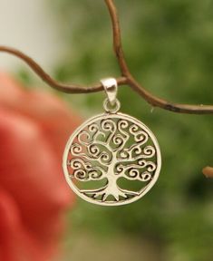 With swirling branches and outspread roots, this Tree of Life pendant beautifully captures feelings of interconnectedness and harmony. An icon used by faiths and philosophies from all over the world, the Tree of Life is a reminder that all life on earth is related; though we may branch off into various communities we are ultimately bound by shared roots. Round swirling Tree of Life pendant Made of sterling silver Pendant is 1 inch in diameter Made in Thailand This item may feature slight variati Silver Earrings Outfit, Yoga Pendant, Tree Of Life Symbol, Cheap Silver Rings, Buddha Jewelry, Chakra Pendant, Life On Earth, Buddha Pendant, Life Symbol