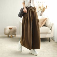 Details: Gender: Women Item Type: Pants Material: Cotton Season: Spring, Autumn Pattern: Solid Style: Casual, Loose, Retro Waist Type: Elastic Waist Size: L Waist: 72.00 - 104.00 cm/ 28.35 - 40.94 " Length: 91.00 cm/ 35.83 " Hip: 136.00 cm/ 53.54 " Bottom: 90.00 cm/ 35.43 " Size: XL Waist: 76.00 - 108.00 cm/ 29.92 - 42.52 " Length: 93.00 cm/ 36.61 " Hip: 140.00 cm/ 55.12 " Bottom: 92.00 cm/ 36.22 "