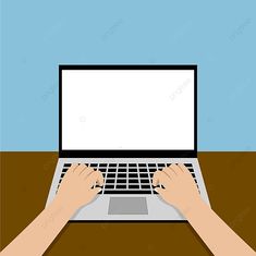 a person typing on a laptop with their hands resting on the keyboard, computer, hand png and psd