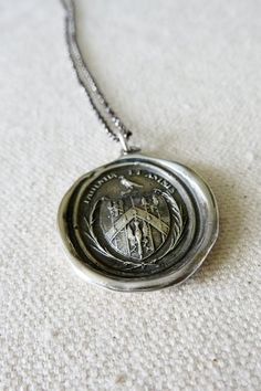 Patience and Courage Necklace - Wax Seal Necklace in Latin - Patientia et Animus - Eagle Necklace - Artisan Engraved Necklaces For Anniversary, Unique Engraved Necklaces For Anniversary, Unique Engraved Necklace For Anniversary, Antique Silver Hand Forged Sterling Silver Necklaces, Hand Forged Sterling Silver Necklace In Antique Silver, Hand Forged Antique Silver Sterling Necklace, Classic Antique Silver Sterling Silver Necklaces, Classic Antique Silver Pendant Necklace, Classic Antique Silver Sterling Silver Necklace