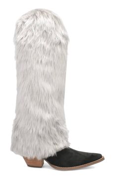 Embrace your "Fancy and Fabulous" vibe with the Snuggles leather boot. This 18-inch head-turner will keep you comfy and chic all season long. The supple leather upper is playfully paired with a flirty faux fur cuff, for a rich and unexpected mix. Sporting a 2 1/2-inch heel and a sharp snip toe, these boots are more than just a fashion statement; they're a must-have for fashion risk-takers. Foot: Suede Leather Shaft Height: 18" Circumference: 16" Heel Height: 2 1/2" Insole: Cushion Comfort Insole Party Boots With Faux Fur Lining, Faux Fur Boots For Party And Fall Season, Fall Party Boots With Faux Fur, Boujee Style, Dingo Boots, Dan Post Boots, Bad And Boujee, Boot Companies, 2 Inch Heels