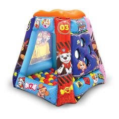 an inflatable bouncy bouncer with paw patrol characters on the top