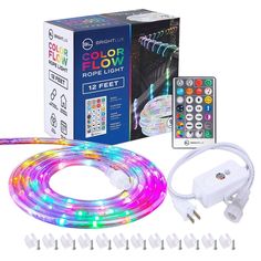 the remote control is connected to an led strip with multiple color lights on each side