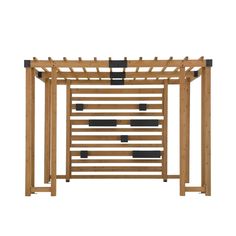 Sunjoy || SummerCove Outdoor Patio 10x10 Modern Wooden Privacy Screen Pergola Kit with Adjustable Hanging Planters Wood Pergola Kits, Hot Tub Pergola, Party Outside, Attached Pergola, Steel Pergola, Cedar Pergola, Grill Gazebo, Wood Pergola, Pergola Canopy