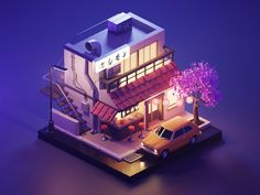 Isometric 3d Art, Blender Isometric, Blender 3d Illustration, Blender 3d Inspiration, Blender Architecture, 3d Design Art, Isometric House, Chinese House, 3d Ideas