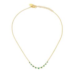 Design A floating emerald necklace with beautifully graduating stones. Details & Dimensions - 1.10 carats- Adjustable 15 - 16" chain S Jewelry, Linking Rings, Solitaire Necklaces, Emerald Necklace, Tennis Necklace, South Sea Pearls, Domed Ring, Downtown Los Angeles, Tennis Bracelet Diamond