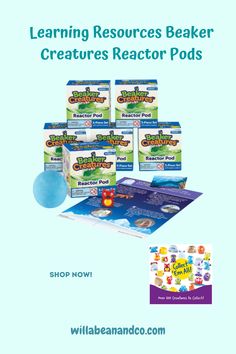 an advertisement for learning resources beaker creatures reactor pods