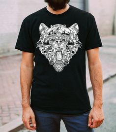 Mountain Bear Shirt, Bear T Shirt, Greatful Dead Style, Wilderness Cosmic Tee | Bear and Forest | boyfriend gift | Native American symbols Graphic Tee With Bear Design, Bear Design Graphic Tee Short Sleeve T-shirt, Bear Design Graphic Tee With Short Sleeves, Graphic Tee With Bear Design, Short Sleeve, Graphic Tee With Bear Design And Crew Neck, Cotton Graphic Tee With Bear Design, Graphic Tee With Bear Print For Streetwear, Wolf Design Graphic Tee For Streetwear, Graphic Tee With Wolf Design For Streetwear