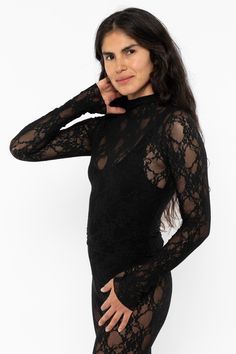 FNS306 - Floral Lace Long Sleeve Top Bus Pass, Lace Pencil Skirt, Lace Top Long Sleeve, Flare Leggings, Long Sleeve Lace, Floral Lace, Pencil Skirt, Top Styles, Long Sleeve Tops