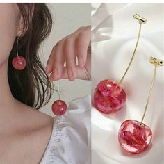 These Are Absolutely Adorable And Very Unique Cherry Earrings. Charming Red Cherries With Gold Color Stem Fashion Jewelry New In Bag! Red Drop Earrings For Spring, Red Jewelry Spring Gift, Red Jewelry For Spring Gift, Red Spring Earrings, Red Earrings For Spring Party, Cherry Colored Earrings For Summer Party, Cherry Color Earrings For Summer Party, Cute Red Earrings For Spring, Cute Red Jewelry For Spring