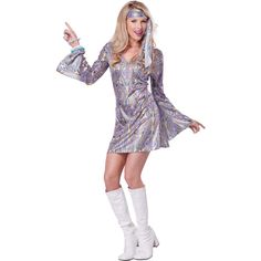 Bring back the 70s and shake your groove thang. You can boogie the night away as a seventies dancing queen in this far out Disco Sensation costume for adults Size: x-small. Gender: 3550Women. Moda Z Lat 70., 70s Costumes, 70s Outfits Ideas, 70s Fancy Dress, 70s Disco Dress, 70s Disco Outfit, Disco Party Outfit, Groovy Chick, Look Disco