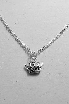 Silver Plated Crown Necklace Adjustable Silver Sterling Silver Charm Necklaces, Adjustable Silver Sterling Silver Charm Necklace, Silver Dangle Charm Necklace With Silver Chain, Sterling Silver Charm Necklace For Jewelry Making, Adjustable Engraved Silver Charm Necklaces, Sterling Silver Charm Necklace With Silver Chain For Gifts, Adjustable Silver Chain Charm Necklaces, Nickel Free Silver Necklace For Gift, Nickel-free Silver Necklace For Gift