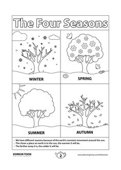 four seasons worksheet for kids to learn how to use the four seasons coloring pages