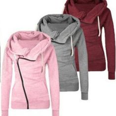 Grey Zippered Hoody Sweater. Winter Hooded Tops With Zipper Closure, Pink Sweatshirt With Zipper Closure For Winter, Pink Winter Sweatshirt With Zipper Closure, Pink Casual Sweatshirt With Zipper, Casual Pink Hoodie With Zipper Closure, Pink Sweatshirt For Outdoor Fall Activities, Winter Outdoor Pink Sweatshirt, Pink Winter Outdoor Sweatshirt, Pink Casual Hooded Jacket With Zipper Closure