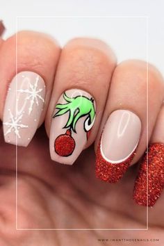 Get ready to steal the show this holiday season with these 50 Grinch nail designs. From classic green hues to creative character designs, these nail art ideas are perfect for adding some personality to your holiday look. #acrylicnails Christmas Nail Ideas Short Acrylic, Nails Cute Christmas, Adorable Christmas Nails, Cute Seasonal Nails, Cool Christmas Nails Design, Cute Christmas Nails Grinch, Christmas Nail Inspo Grinch, Christmas Nails 2023 Grinch, Grinch Xmas Nails