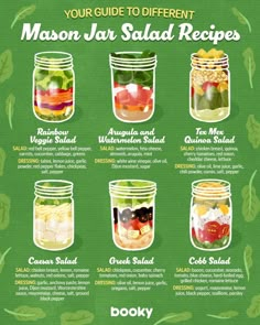 the mason jar salad recipe is shown here