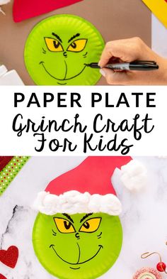 paper plate grinch craft for kids to make