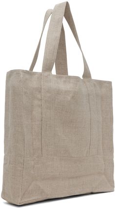 Organic cotton canvas tote in beige. · Twin carry handles · Patch pocket at face · Open throat · Twill lining · H15 x W16 x D4.5 Supplier color: Undyed Beige Cotton Canvas Bag For Errands, Beige Shopping Bag With Reinforced Handles, Beige Shopping Bags With Reinforced Handles, Beige Tote Shoulder Bag With Reinforced Handles, Beige Linen Shopping Bag, Linen Tote Canvas Bag For Shopping, Linen Canvas Tote Bag For Shopping, Linen Tote Bag For Shopping, Casual Beige Canvas Bag With Reinforced Handles