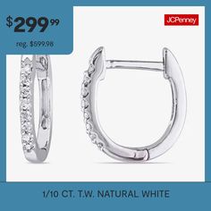 Features: Huggie, Quick ShipDiamond Clarity: I1-I2Earring Back: Clip OnSetting: PaveStone Cut: RoundDiamond Color: G-HMetal Color: WhiteEarring Length: 12.7mmEarring Width: 1.5mmRounded Carat Weight: 1/10 Ct. T.w.Care: Wipe CleanAuthenticity: Natural DiamondBirthstone: April BirthstoneEarrings Style: Hoop Earrings, Huggie EarringsMetal: 10k GoldCountry of Origin: Imported White Huggie Jewelry With Diamond Accents, White Huggie Earrings With Diamond Accents, White Hoop Jewelry With Diamond Accents, Everyday Fine Jewelry White Hoop Earrings, Modern White Brilliant Cut Hoop Earrings, White Fine Jewelry Hoop Earrings For Everyday, Everyday Fine White Hoop Earrings, White Diamond Small Hoop Earrings, Small White Diamond Hoop Earrings