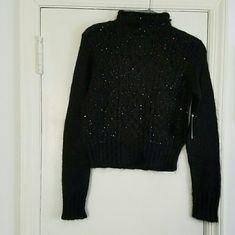 Ralph Lauren Beautiful Women's Black Long Sleeve Size Small Sweater With Tiny Black Sequins Throughout The Sweater. New With Tags. Mohair, Acrylic And Rayon Blend. Can Be Dresses Up Or Down Depending Upon What You Wear It With. Ralph Lauren Fitted Sweater For Fall, Fitted Ralph Lauren Sweater For Fall, Ralph Lauren Fall Sweater, Fitted Black Ralph Lauren Top, Ralph Lauren Black Tops For Fall, Sweaters Ralph Lauren, Sequin Sweater, Small Sweater, Ralph Lauren Sweaters