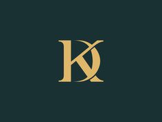 the letter k in gold on a black background