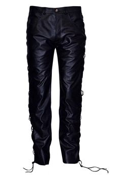 Get ready to make a bold statement with these real leather black pants with strings! Designed for comfort and style, these pants will add the perfect touch to any outfit. FEATURES:- 2 Front Pockets and 2 Back Pockets. Both Side Laced. Ultra Comfortable. Button Fastening. Ideal for any Biker. Order customization is also available. Real leather black pants with Lace: The Ultimate Biker Essential for Fall Weather When it comes to finding the perfect pair of pants that effortlessly blend style, comf Pants With Strings, Leather Black Pants, Pants With Lace, Fall Weather, Leather Trousers, Edgy Look, Pair Of Pants, Trouser Pants, High Quality Leather