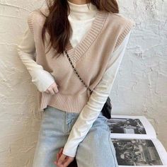 Autumn Sweater, Casual Outerwear, 가을 패션, Sleeveless Sweater