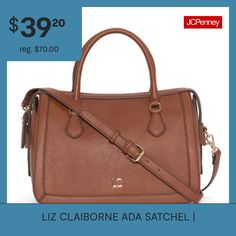 This Liz Claiborne women's Ada satchel is a chic carry-all you'll love sporting everyday. It features a top zip closure, gold-tone hardware accents, a roomy interior and pockets to store all your essentials. Closure Type: ZipperPockets: 1 Inside Zip Pocket, 1 Inside Slip PocketMetal Color: Gold ToneMeasurements: 8 Height/Inches, 6 Depth/Inches, 11.5 Width/InchesBase Material: 100% Faux LeatherFabric Description: Faux LeatherLining Material: PolyesterCare: Wipe CleanCountry of Origin: Imported Brown Satchel With Gold-tone Hardware For Everyday, Versatile Brown Satchel With Zipper Closure, Brown Top Handle Satchel With Zipper Pocket, Brown Satchel With Turn-lock Closure For Daily Use, Medium-sized Brown Satchel With Top Carry Handle, Liz Claiborne, Handbag Accessories, Zip Pockets, Satchel