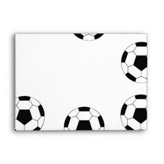 black and white soccer balls on a white background envelopes by paperandpaper com