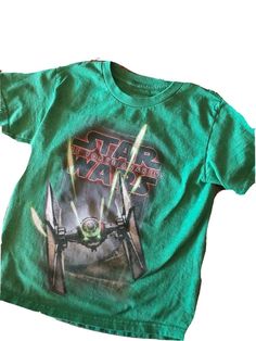 Star Wars The Force Awakens T-Shirt! Youth/Boys M 8 , Tie Fighter. Condition is Pre-owned. Shipped with USPS First Class Package. Themed Green T-shirt With Graphic Print, Green Themed T-shirt With Graphic Print, Green Themed T-shirt With Short Sleeve, Themed Green Short Sleeve T-shirt, Green Themed Short Sleeve T-shirt, Boy M, Tie Fighter, Force Awakens, Force