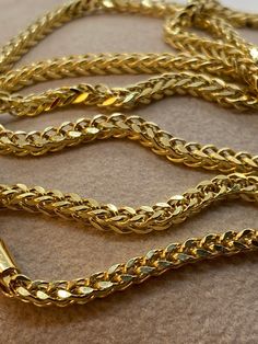 3.5MM 18k Real Gold square Franco chain , 10.05 gr , 23.5 inches,  3.5mm 18k Real Gold square Franco chain , 9.09 gr , 21.5 inches,  3.5mm 18k Real Gold square Franco chain , 8.30 gr , 19.5 inches,  3.5mm 3MM 18k Real Gold square Franco chain , 5.23 gr , 23.5 inches,  3mm 18k Real Gold square Franco chain , 4.70 gr , 21.5 inches,  3mm 18k Real Gold square Franco chain , 4.33 gr , 19.5 inches,  3mm This is a Trending Etsy Bestselling Franco Necklace. It is made with Authentic Genuine Solid 18K Gold. Easy to layer! Looks beautiful with your favorite charms or even if you wear it alone. BEST PRICE ON ETSY FOR SOLID 18kGOLD FRANCO NECKLACES! Premium lobster Hook for added safety! Priced to sell! Compare our prices to other similar sellers! Arrives in a GIFT BOX and includes FREE SHIPPING withi Gold-plated Necklaces With Wheat Chain, Gold Plated Necklaces With Wheat Chain, Gold Plated Wheat Chain Necklace, Gold Plated Wheat Chain Necklace As Gift, Gift Gold Plated Wheat Chain Necklace, Men's Necklace Gold, Gold Necklace For Men, Real Gold Chains, Mens Cross Necklace