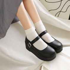 Gender: For Women Style: Fashion,KoreanOccasion: Casual,Party/Club,Office/Career,DressHeel Height: 5.5cmPlatform Height: 2.5cmSeason: Spring,Summer,Fall/Autumn,WinterPackage Contents: 1 x Shoes (Pair)Size Guide:28 = foot length 18.5-19cm (Foot width=6.5-7cm)29 = foot length 19-19.5cm (Foot width=7cm)30 = foot length 19.5-20cm (Foot width=7-7.5cm)31 = foot length 20-20.5cm (Foot width=7.5cm)32 = foot length 20.5-21cm (Foot width=7.5-8cm)33 = foot length 21-21.5cm (Foot width=8cm)34 = foot length Academic Shoes, School Shoes Black Heels, Black School Shoes, Shoes For School, Ty Lee, Cute Shoes Heels, Platform Wedge Heels, Girly Shoes, Shoes Heels Wedges