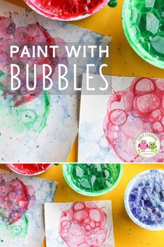 the process for painting with bubbles is shown