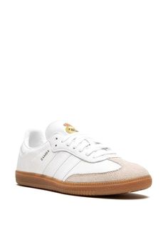 Adidas Samba "Real Madrid" Sneakers - Farfetch Samba Real Madrid, Classy Sneakers, Street Shoes, Hype Shoes, Swag Shoes, Leather Logo, Adidas Samba, Sneakers White, Adidas Shoes