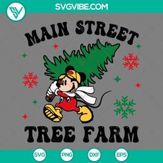 mickey mouse christmas tree farm svg file