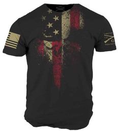 American Reaper T-Shirt - Grunt Style Military Men's Black Graphic Tee Shirt - Star Spangled 1776 Nike Air Max Ltd, Black Graphic Tees, Stars And Stripes, Graphic Tee Shirts, Petticoat, Look Fashion, Black Tee