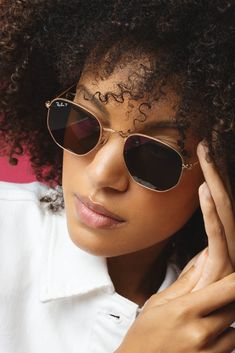 Ray Ban hexagonal sunglasses in polished gold/brown. Metal Lens height 44.7mm x Bridge width 51mm x Temple Length 145mm Ray Ban Hexagonal, Hexagonal Sunglasses, Sunglasses Ray Ban, Ray Ban Sunglasses, Gift Accessories, Brown Gold, Ray Ban, Small Gifts, Sunglasses Accessories