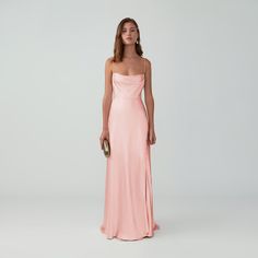 Fame And Partners Long Strappy Draped Gown In Blush Pink Formal Long Gown Great For Prom Or As A Wedding Guest Or Bridesmaid! Nwt Us0-T15-1 Us2-T15-2 Us4-T15-3 Us6-T15-4 Draped Gown, Formal Maxi Dress, Custom Bridesmaid Dress, Drape Gowns, Champagne Dress, Fame And Partners, August Wedding, Nude Dress, Pink Bridesmaid Dresses