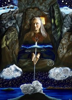 An Cailleach - The Ever-Living Ones blogspot: Gallery of Irish Goddesses painted by Jane Brideson Goddess Mythology, Irish Goddess, Divine Goddess, Hag Stones