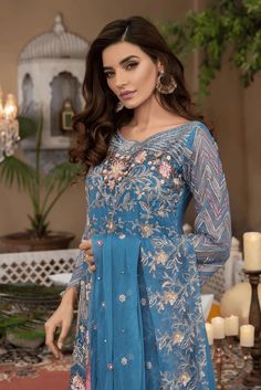 Net Sharara, Shalwar Kameez, Embroidered Shirt, Chiffon Dress, Color Choices, Dress Making, Borders, Custom Sizing, Casual Dress