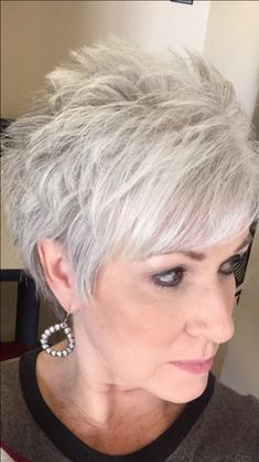 Haircuts For Gray Hair, Textured Haircuts, Short Textured Haircuts, Spikey Short Hair, Short Spiky Haircuts, Textured Haircut, Hair Cuts Styles, Hair Cut Ideas, Shorter Hair