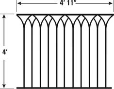 the measurements for an iron fence