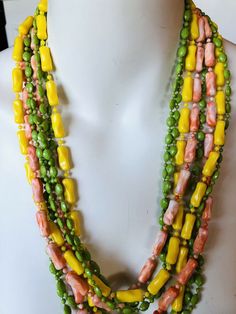 1970's Jewelry, 1970s Jewelry, Yellow Pastel, Collection Ideas, Amazing Finds, Polymer Beads, Yellow Springs, Great Gifts For Women, Womens Clothes