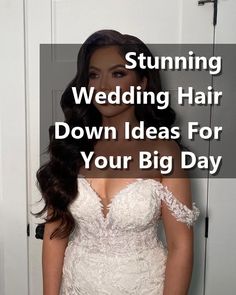 Looking for the perfect wedding hairstyle? Check out these stunning wedding hair down ideas for your big day. From loose waves to elegant curls, these styles are sure to make you feel like a princess. Whether you're going for a boho-chic look or a classic vibe, these wedding hair down ideas will have you feeling beautiful and confident as you walk down the aisle. Say "I do" to gorgeous hair on your special day! Relaxed Wedding Hair Down, Relaxed Half Up Wedding Hair, Relaxed Bridal Hair, Wedding Hairstyles Half Up Half Down Old Hollywood, Voluminous Bridal Hair Half Up Half Down, Down Do Wedding Hair, Bridal Down Hairstyles