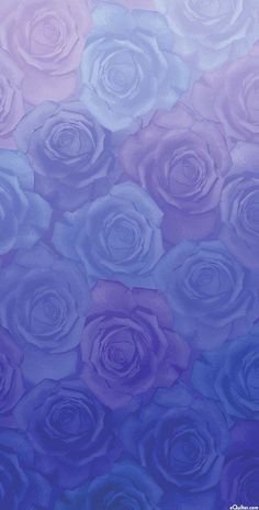 an abstract background with many different colored roses on it's surface, including blue and purple