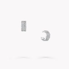 Laurence Graff Signature Triple Pavé Diamond Hoop Earrings | Graff Graff Jewelry, Graff Diamonds, Mini Bracelet, Round Diamond Earrings, Triple Hoop Earrings, Stackable Bangles, Fancy Necklace, Simple Stud Earrings, Fine Diamond Jewelry