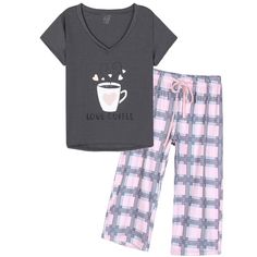 PRICES MAY VARY. ☀Material: Polyester fiber. The capri pajama sets are breathable, skin-friendly and stress-free, ultra soft and super comfy. ☀Top: Short sleeve with wine glass and letters print, v neck, loose style, very beautiful and unique. ☀Bottoms: The capri pajama pants design with lovely pattern, perfect for sleep in, lounge wear. ☀Occasion: Suit for spring, summer, autumn and winter, perfect for traveling,lounging around the house or layering on as sleepwear. ☀The sleep set will also be Plus Size Sleepwear, Plaid Pajama Pants, Comfortable Pajamas, Plaid Pajamas, Sleep Set, Womens Pyjama Sets, Print Pajamas, Loungewear Set, Pajama Set Women