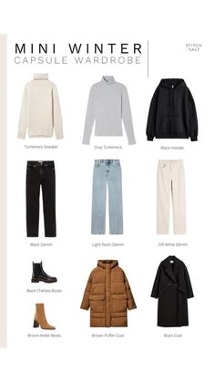 Country Club Capsule Wardrobe, Lightweight Winter Outfits, Ecru Jeans Outfits Winter, Wardrobe Shopping List, Updated Outfits, Winter Capsule Wardrobe Travel, Jeans Marron, Sweat Noir