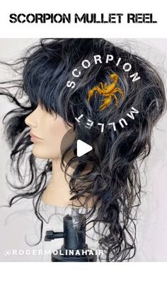 Roger molina on Instagram: "SCORPION MULLET REEL 
Stop motion haircut tutorial I filmed at the new @lunaticfringeparkcity location. 
•
Scorpion Mullet Reel technical guide.
•
FRINGE 
Begin with a narrow fringe.
High Point of the eyebrow to Highpoint of the eyebrow.
 Elevate to 45°, cut blunt using invisiblend sheer

From the Highpoint of brow to outside corner of the eye,  slide or blend cut, leaving an extreme length shift from short to long. 

SIDE 
Elevate the center portion of the fringe to a diagonal elevation and you will see the angle appear. (I kept I in the air for you.  direct left and right side to match stationary guide at center. 

TOP/crown 
Using that guide from fringe, Elevate everything from top & crown vertically to a center stationary guide. horizontal finger angle and c Scorpion Mullet Women, Mullet Hairstyle Women Medium, Scorpion Mullet, Free Bird Mullet Women, Scorpion Hairstyle, Mullet Shag Haircut, Mullet Tutorial, Punk Hair Women, Cut Own Hair